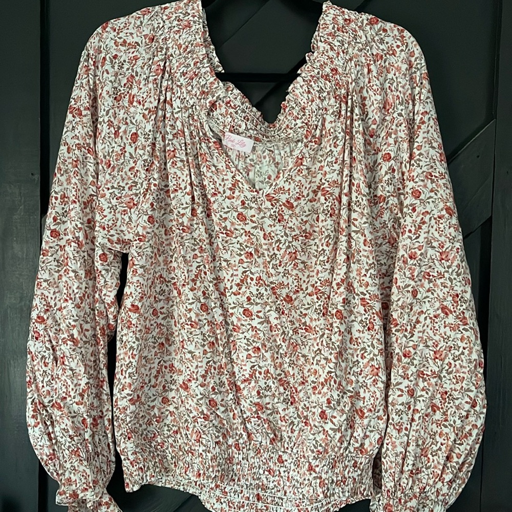 Pink lily blouse